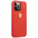 Estuche Protector Para Iphone 13 Pro Marca Ferrari En Silicon Rojo