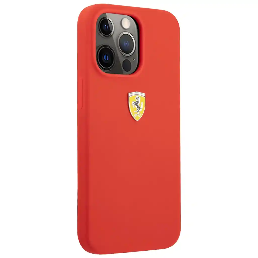 Estuche Protector Para Iphone 13 Pro Marca Ferrari En Silicon Rojo