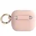 Estuche Protector Para Airpods 3 Marca Guess Antichok Silicon Rosado