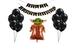 Baby Yoda Globos De Cumpleaños - Star Wars Mandalorian X 12