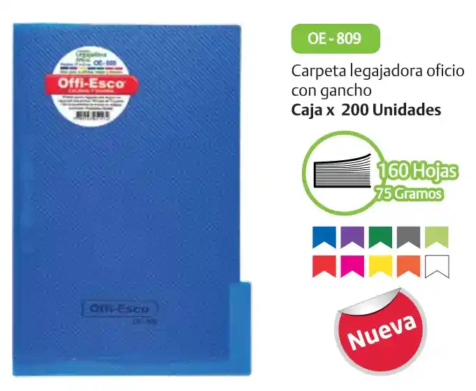 Carpeta Legajador Oficio Con Gancho Oe 809