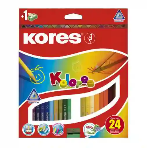 Caja De Colores Kores X24 Unipunta