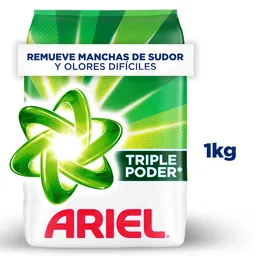 Ariel Triple Poder para Ropa Blanca y de Color Detergente en Polvo 1kg