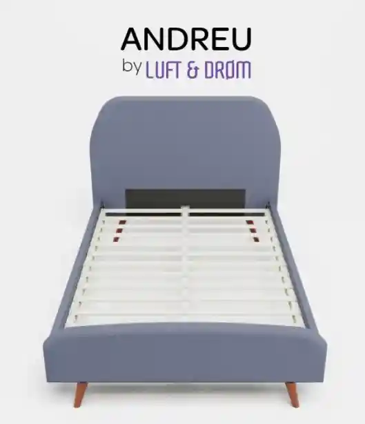 Cama Con Espaldar Doble Gris Andreu By Luft And Drom