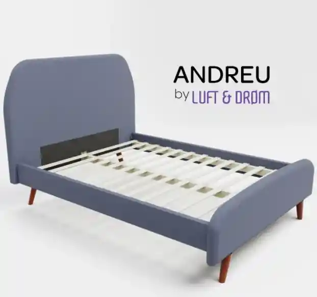 Cama Con Espaldar Doble Gris Andreu By Luft And Drom