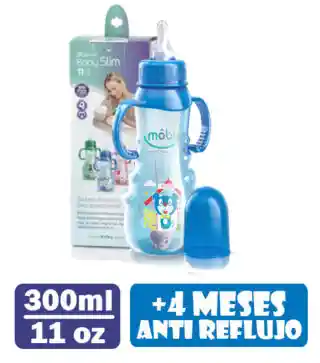 Tetero Biberón Moby Baby Slim Con Válvula Anti Reflujo 11oz-300ml