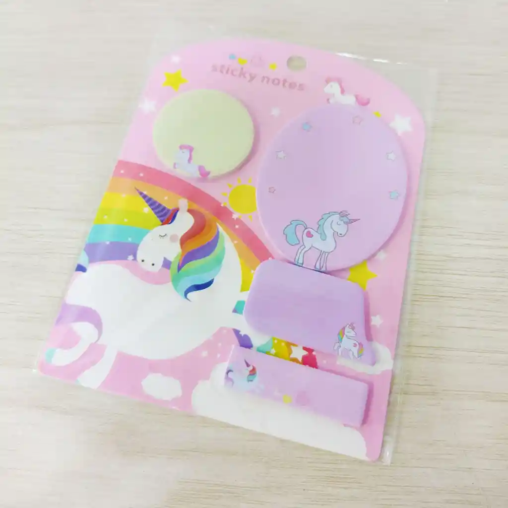 Notas Adhesivas Stiky Notes + Banderitas Unicornios Motivos