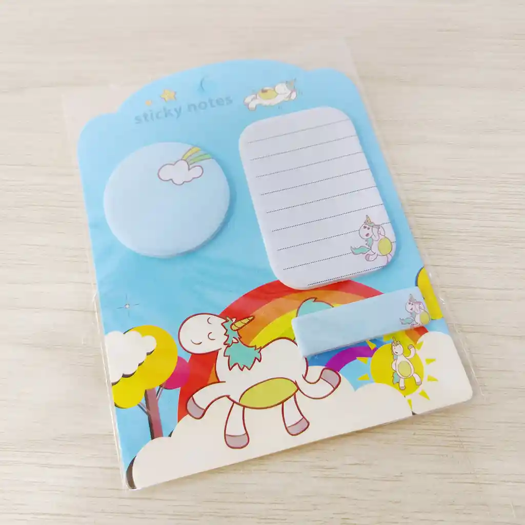 Notas Adhesivas Stiky Notes + Banderitas Unicornios Motivos