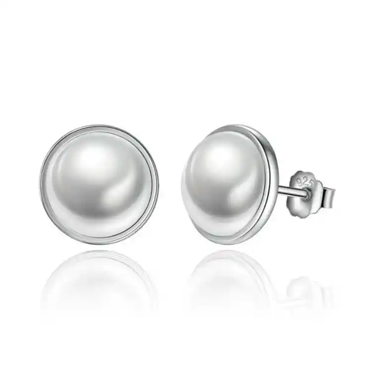 Aretes Elegantes Perlas Para Mujer Fabricados En Plata 925