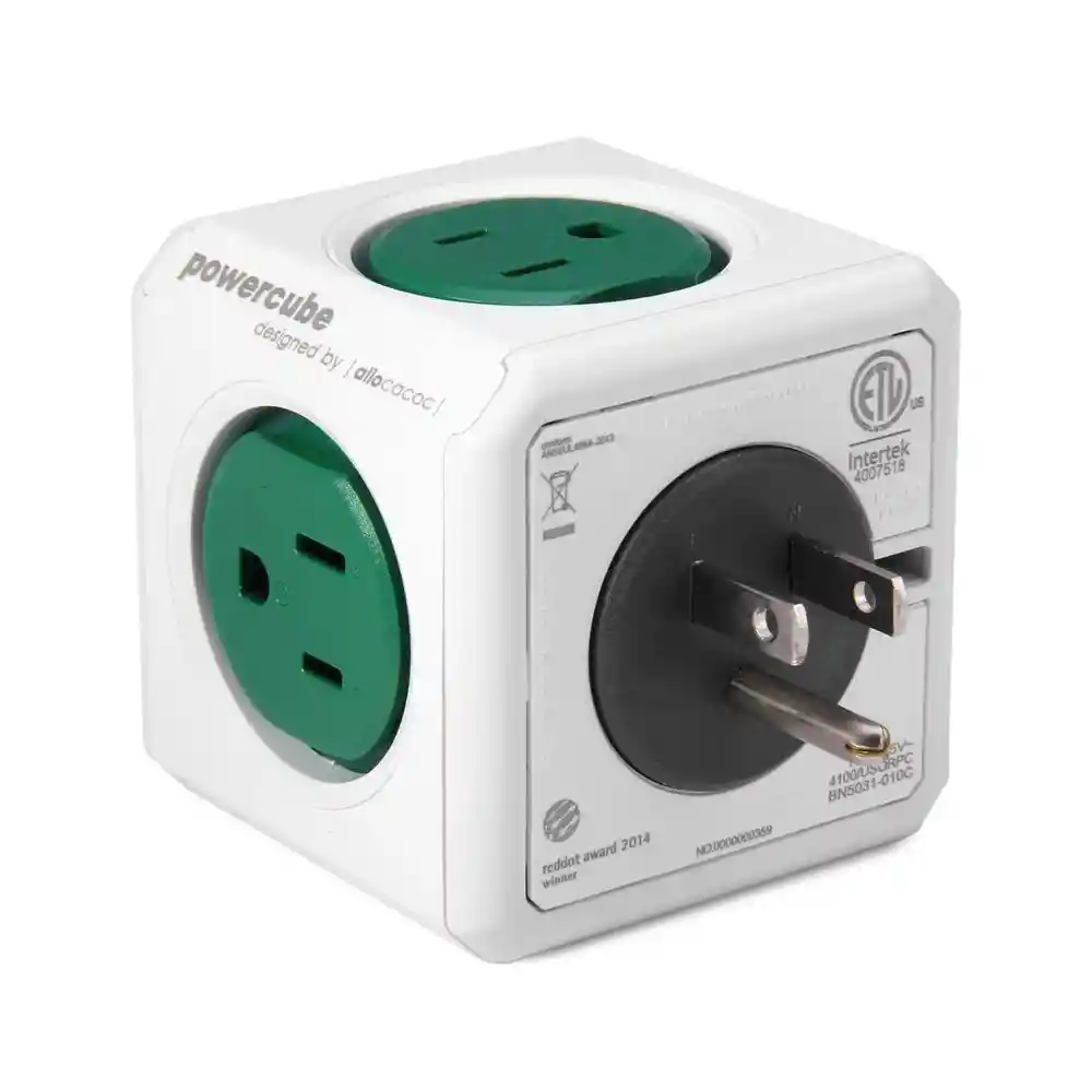 Multitoma Powercube 5 Salidas Verde