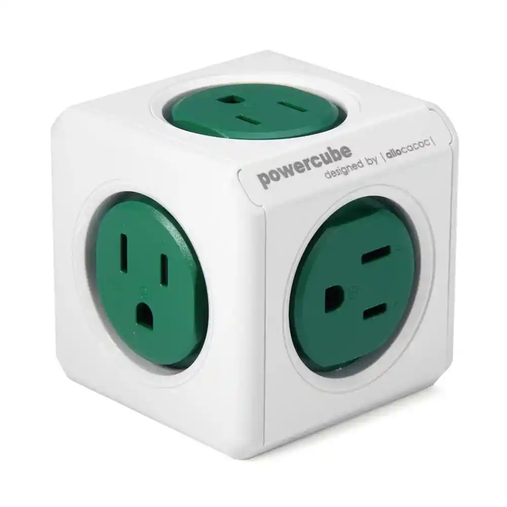 Multitoma Powercube 5 Salidas Verde