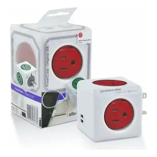 Multitoma Powercube By Allocacoc 4 Tomas + 2 Usb Rojo