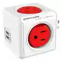 Multitoma Powercube By Allocacoc 4 Tomas + 2 Usb Rojo