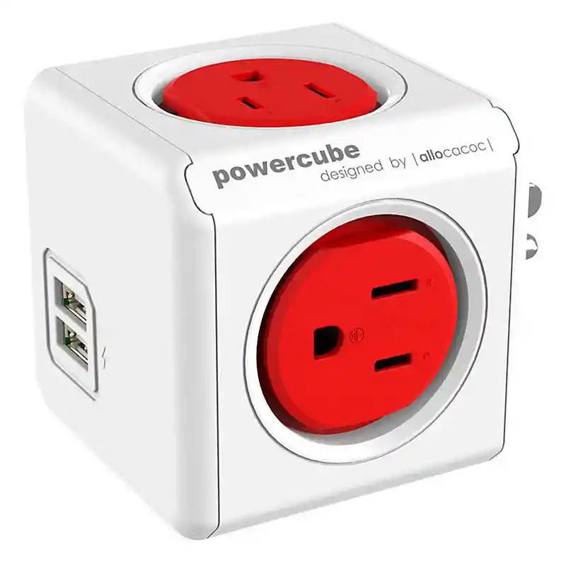 Multitoma Powercube By Allocacoc 4 Tomas + 2 Usb Rojo