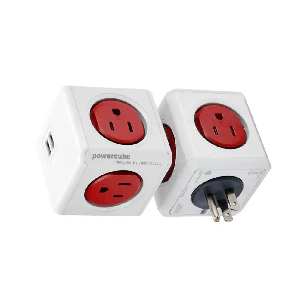 Multitoma Powercube By Allocacoc 4 Tomas + 2 Usb Rojo