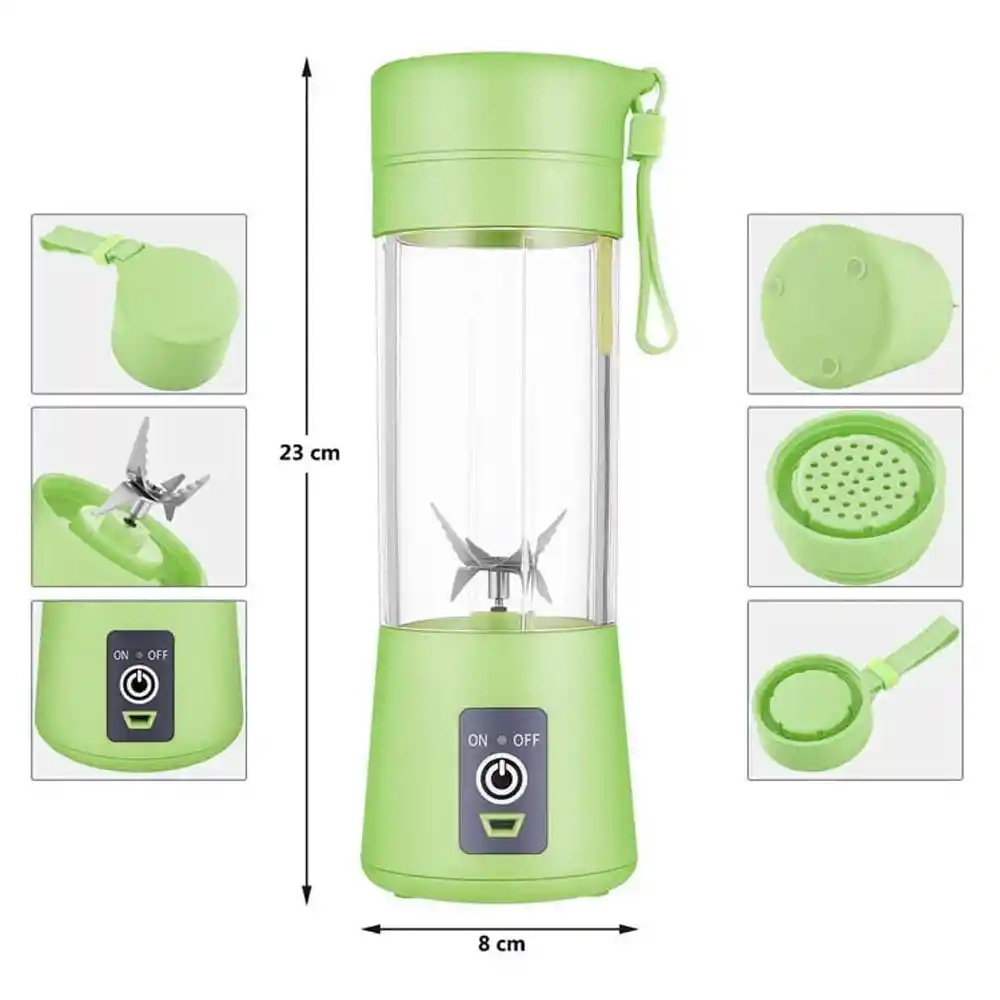 Licuadora Batidora Personal Recargable Juice Blender - Verde