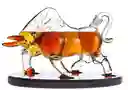 Decantador Whisky De Bull Animal Toro En Bandeja De Madera +2 Vasos, Copas De Whisky