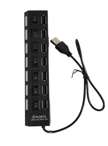 Hub Multipuertos Usb 2.0 - 7 Puertos Con Switch