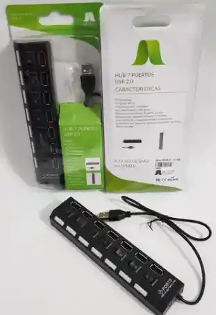 Hub Multipuertos Usb 2.0 - 7 Puertos Con Switch