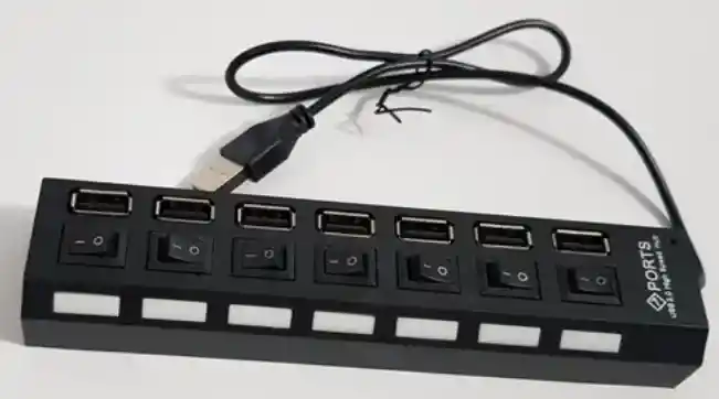Hub Multipuertos Usb 2.0 - 7 Puertos Con Switch