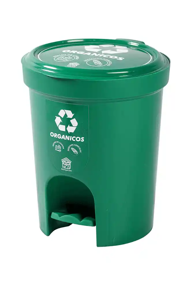 Papelera Caneca Basurera Pedal 6.6l Verde