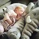 Almohada Abrazadora Elefante Relajante 60 Cm Bebes Niños Gris Divino