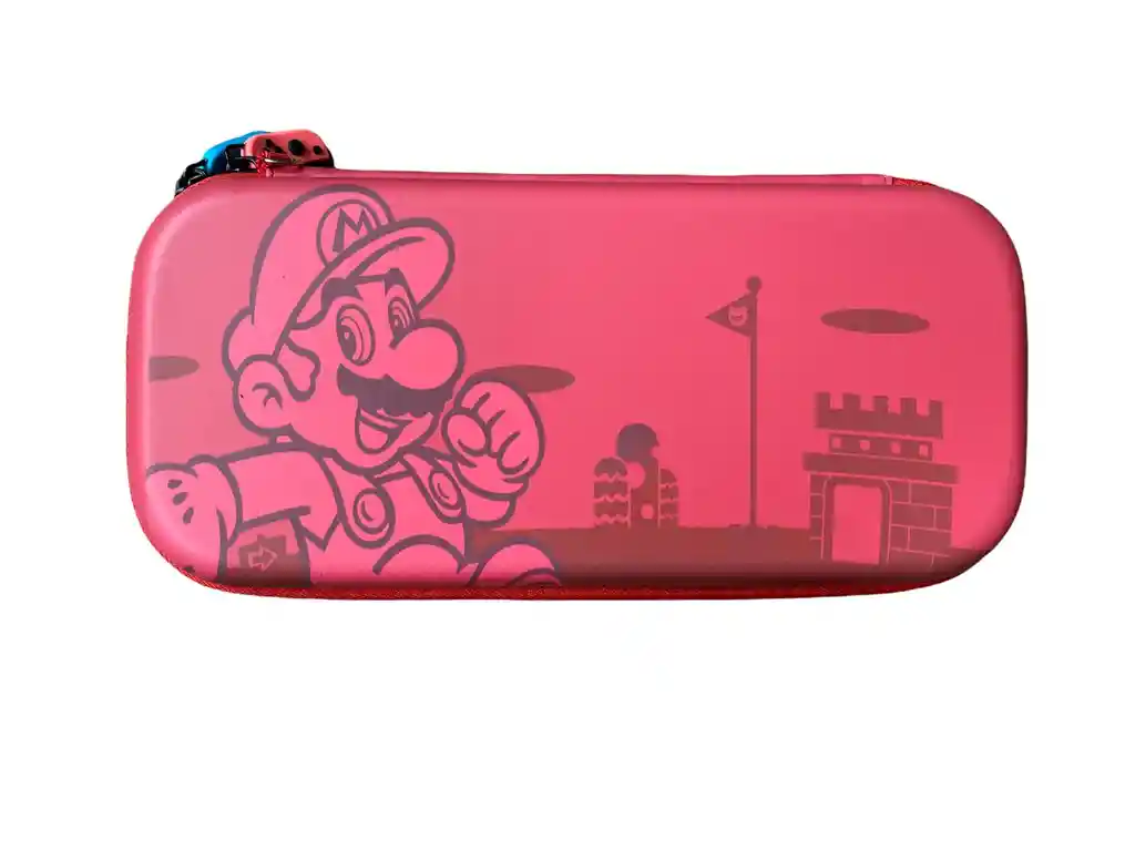 Estuche Nintendo Switch Oled Diseño Mario + Vidrio Templado + 2 Gomas Protectoras Para Joycon