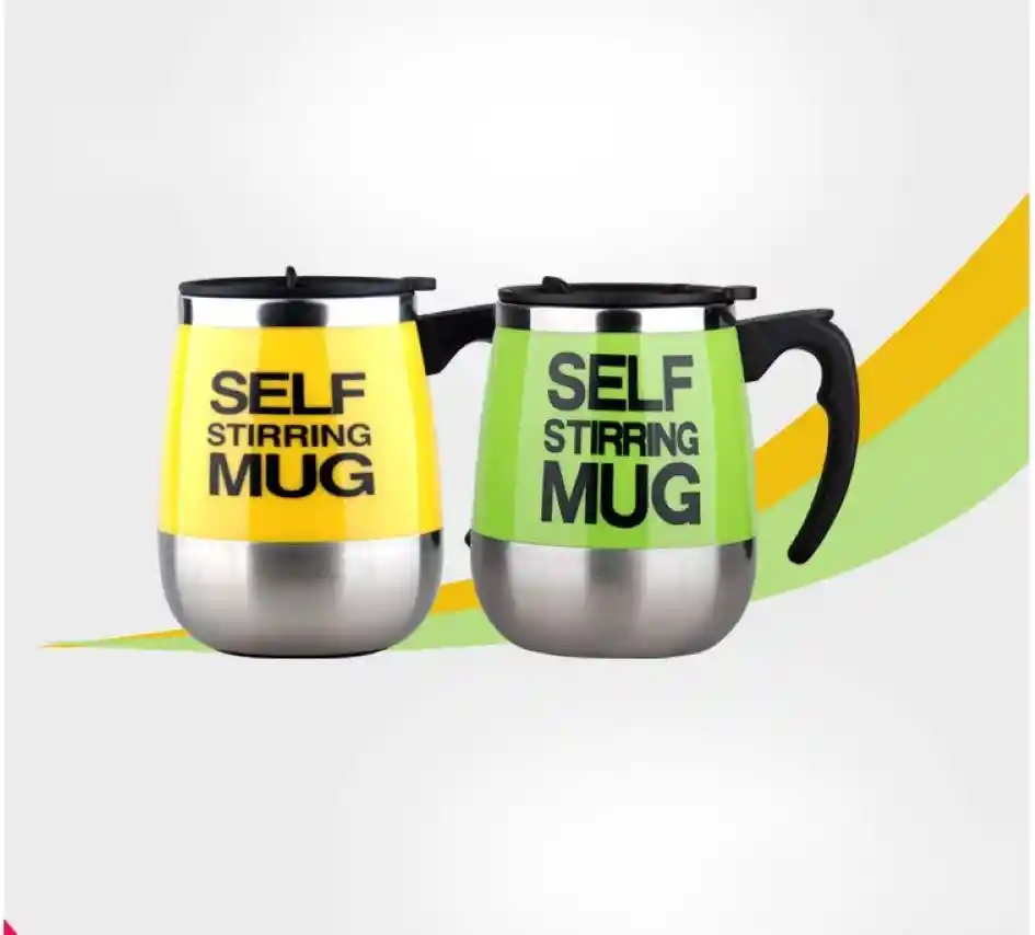 Vaso Taza Pocillo Batidor Mezclador Mug Para Bebidas Amarillo