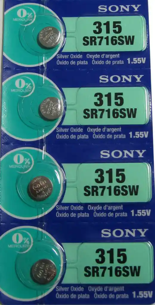 Sony/murata Pila Bateria 315 (sr716sw) 1.55v Original Pack X 5
