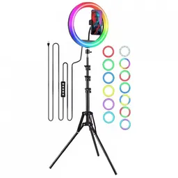 Aro De Luz Led Rgb Colores 26cm Incluye Tripode 2.1m