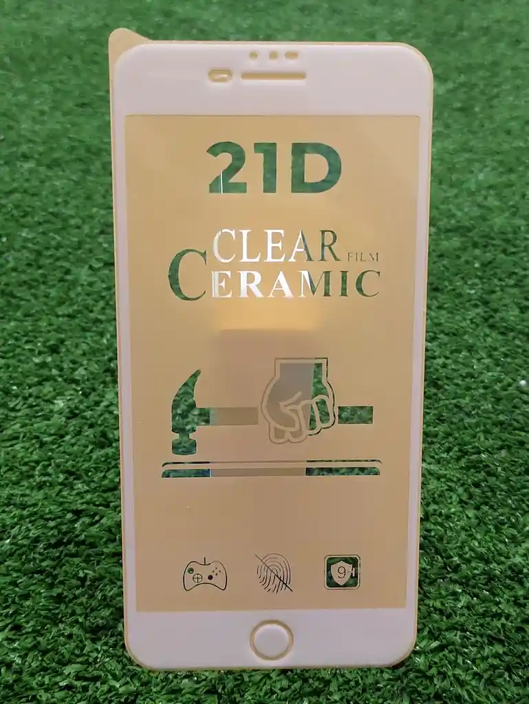Vidrio Ceramico Blanco Apple Iphone 8 Plus | Anti Roto | Anti Choque | Full Pegamento