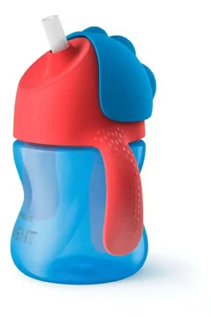 Avent Vaso Bebe Anti Goteo Entrenador Niño Niña Pitillo Azul Rojo 7 Onzas