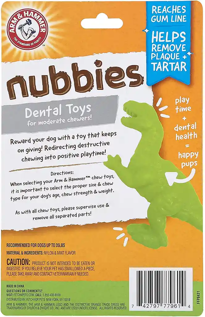 A&h Nubbies Trex Juguete Dental Perro
