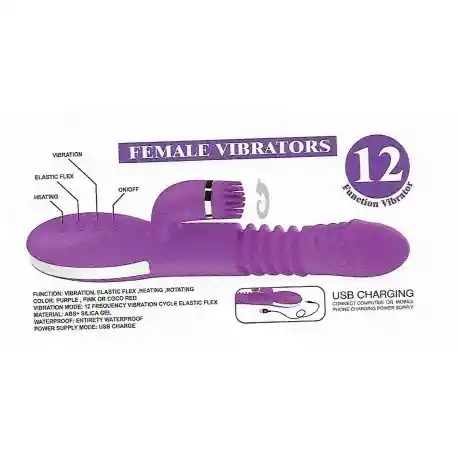 Vibrador Rabbit Rotativo Telescópico