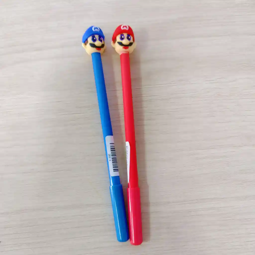 Lapicero, Boligrafo De Gel, Punta Aguja Diseño Mario Bros