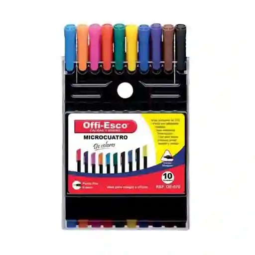 Micropuntas Microcuarto Offi-esco Colores X10
