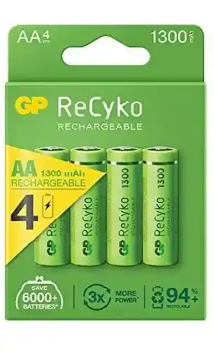 Gp Recyko Aa Rechargeable Batteries 1300 Mah - Pack Of 4