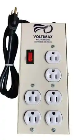 Multitoma Voltimax Metal Supresor Picos 6 Salidas 1800w Gama