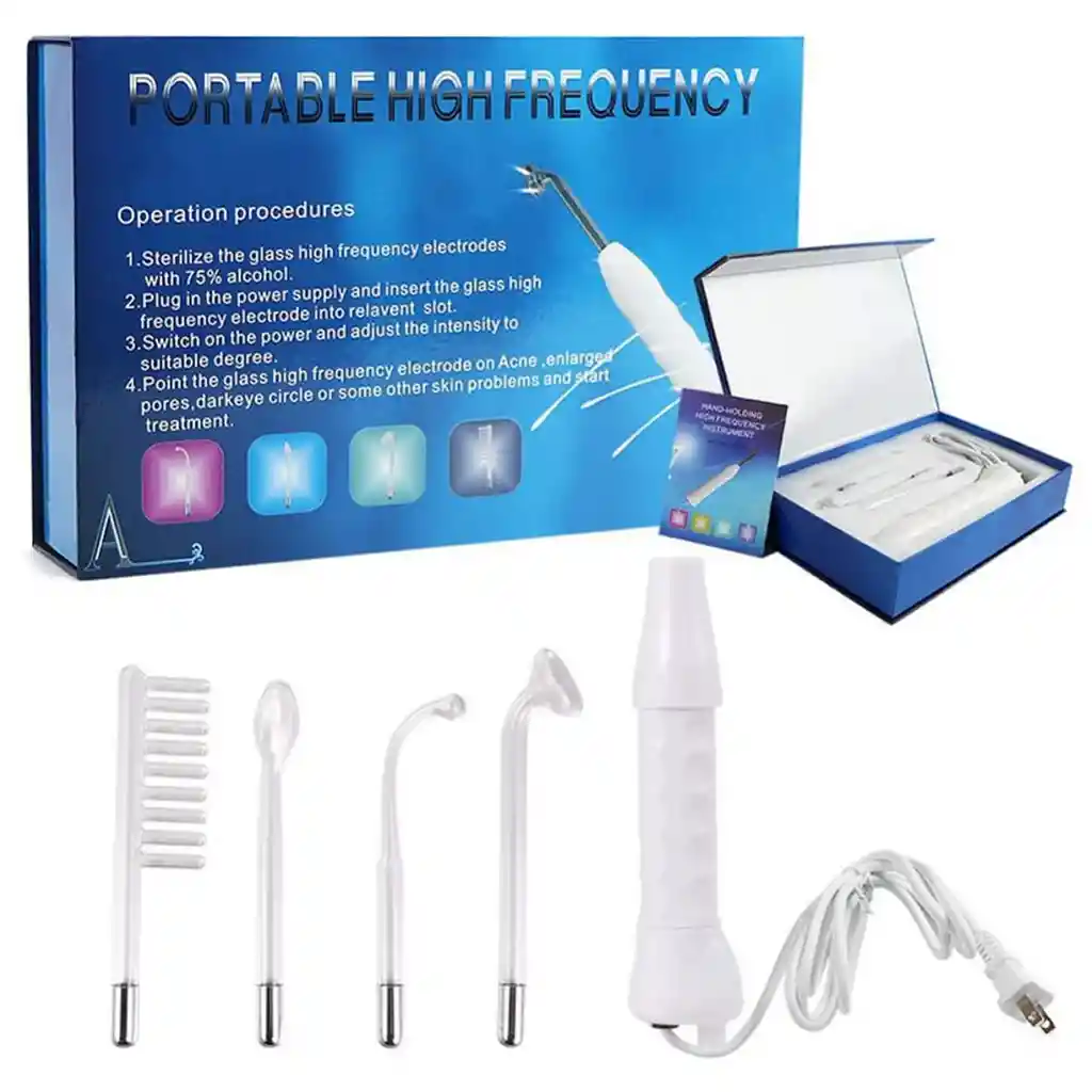 Alta Frecuencia Portátil Facial Y Corporal 4 Electrodos