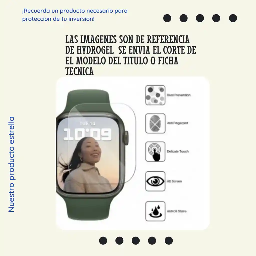 Apple Protector De Pantalla Hydrogel Irrompible Compatible Con Watch Series 5 44Mm