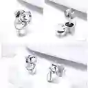 Aretes Para Mujer Gato Corbatín Fabricados En Plata 925