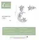Estrella Aretes Topos Luna Y S Para Mujer En Plata 925