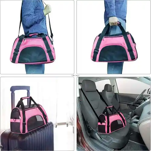 Bolso Viaje En Cabina Gato O Perro Talla M - Rosado