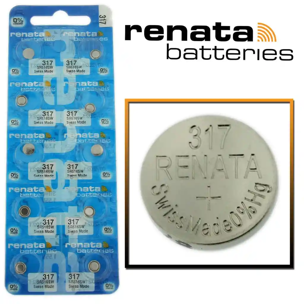 Pila Batería Renata 317 (sr516sw) 1.55v Original Pack X 10