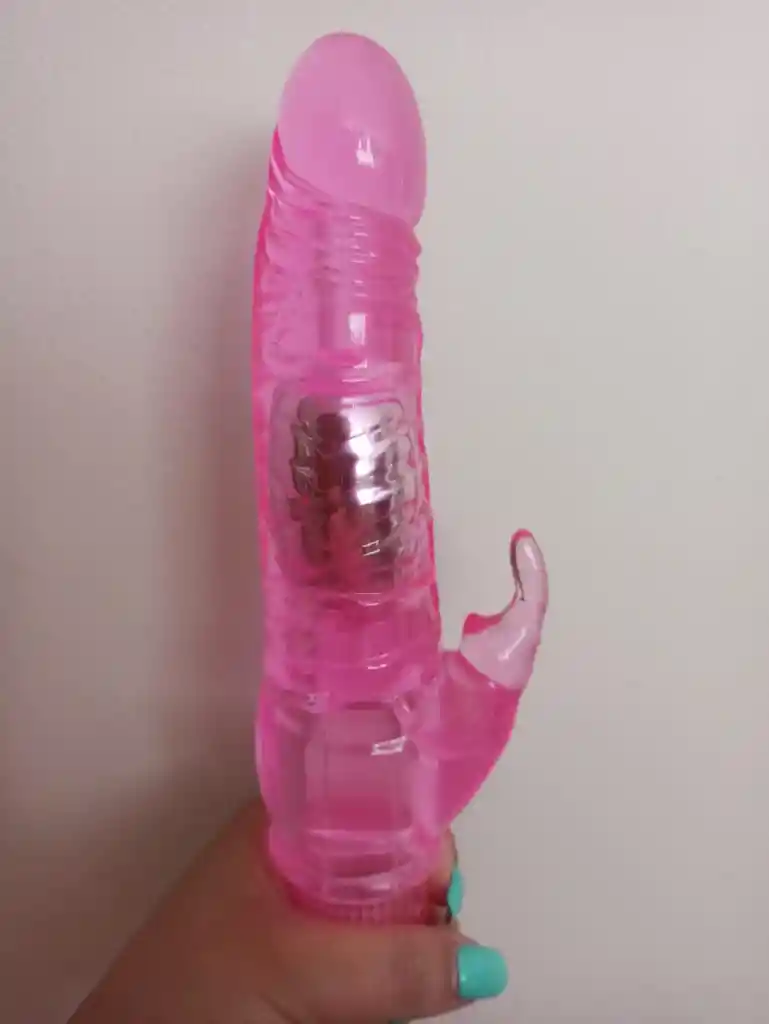 Vibrador Con Estimulador Clitoris Rabbit Crystal Rosa