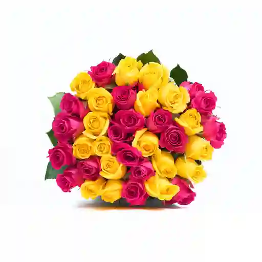 Rosas Amarillas Y Fucsia 48