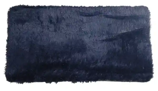 Tapete Pie De Cama Peludo 50x90 Cm Azul Oscuro