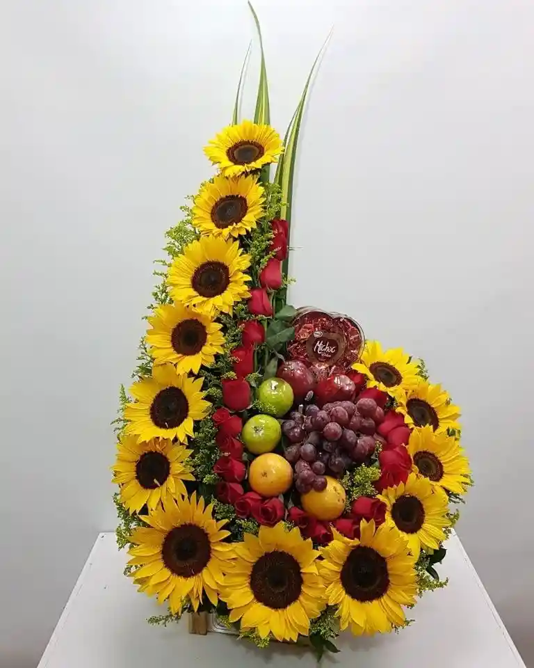 Arreglo Floral En Ele Con Girasoles