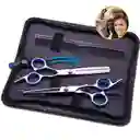 Tijeras De Peluquería Grafiladora, Peine Y Estuche Kit Set