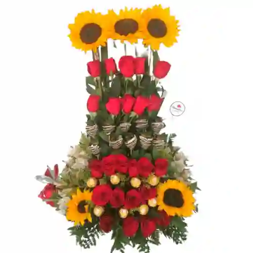 Arreglo Floral Con Fresas Chocolatadas